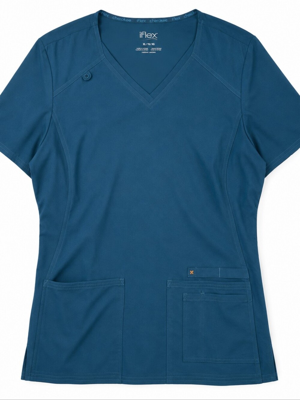 Cherokee iFlex Women's Teal V-Neck Short Sleeve Scrub Top Size: XL